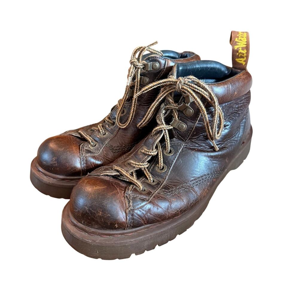VTG Dr. Marten's 8287 MADE IN ENGLAND Chunky Brown Leather Boots MEN SZ 9 Grunge